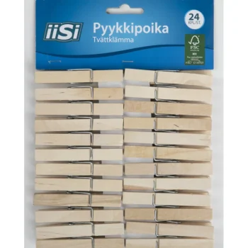 Iisi Vaatehuolto Ja -säilytys^Pyykkipoika 24 Kpl Puu