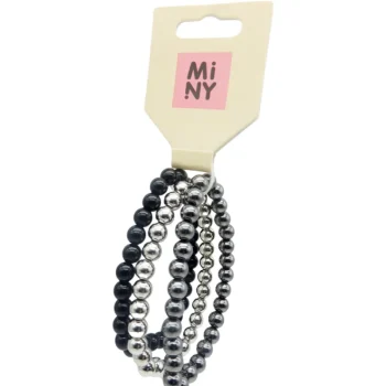 Miny Korut Ja Kellot^Rannekoru 3 Kpl Hopeanvärinen/musta