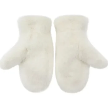 Miny Naisten Asusteet-Rukkaset Tekoturkis Luonnonvalkoinen