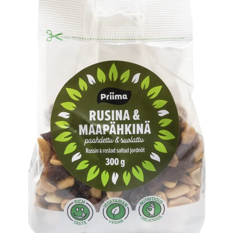 rusina-maaphkinsekoitus-priima-gXJkYjfm-0.webp Priima Pähkinät Ja Kuivatut Hedelmät^Rusina-maapähkinäsekoitus 300 G Paahdettu Ja Suolattu