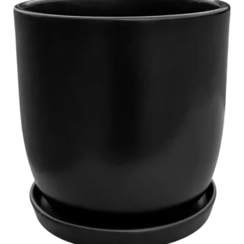 Kotikulta Sisäkukkaruukut-Ruukku 14 Cm Kiinteällä Aluslautasella, Matta Musta