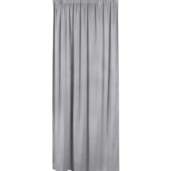 Kotikulta Verhot Ja Verhotarvikkeet-Samettiverho Helia Vaaleanharmaa