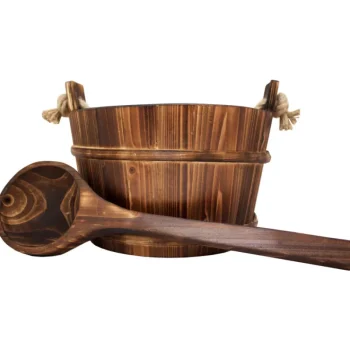 Emendo Saunatarvikkeet Ja -aineet-Saunasetti Poltettu Narukiulu Ja Kauha