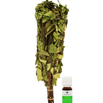 Emendo Saunatarvikkeet Ja -aineet-Saunavihta + Eukalyptus-saunatuoksu 10 Ml
