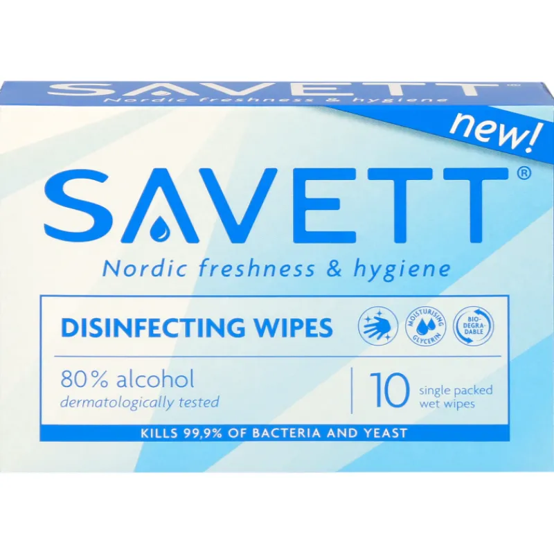savett-10kpl-disinfecting-wipe-JUgggIrX-0.webp Savett Hyvinvointi- Ja Terveydenhoitotarvikkeet^10kpl Disinfecting Wipes Desinfioiva Pyyhe