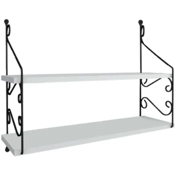 Chic Home Pienkalusteet-Seinähylly 70 X 20 X 51 Cm Senja Valkoinen/musta