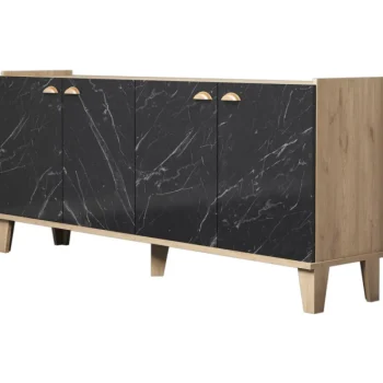 Chic Home Pienkalusteet-Senkki 180 X 41 X 78 Cm Susanna Beige/musta