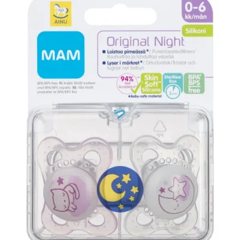 Ainu Vauvan Hoito^Silikonitutti 2 Kpl Night 0-6 Kk