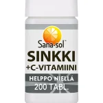 Sana Sol Terveysravinteet Ja -valmisteet^Sinkki + C-vitamiini Sana-sol 100 Kpl 112 G