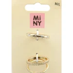 Miny Korut Ja Kellot^Sormus 3 Kpl Kullanvärinen