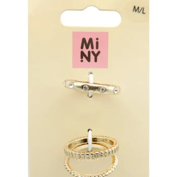 Miny Korut Ja Kellot^Sormus 3 Kpl Kullanvärinen