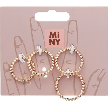 Miny Korut Ja Kellot^Sormussetti 4 Kpl Kullanvärinen