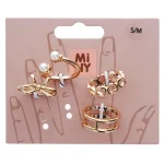 Miny Korut Ja Kellot^Sormussetti 4 Kpl Kulta/helmi