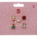 Miny Korut Ja Kellot^Sormussetti 5 Kpl Jouluhahmot