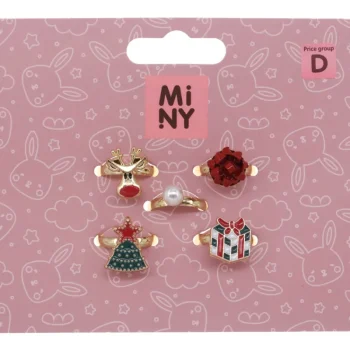 Miny Korut Ja Kellot^Sormussetti 5 Kpl Jouluhahmot