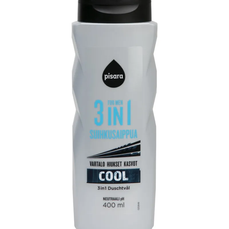 suihkusaippua-pisara-400-ml-3i-FQrNqpHk-0.webp Pisara Miesten Ihonhoito Ja Puhdistus^Suihkusaippua 400 Ml 3in1 Cool