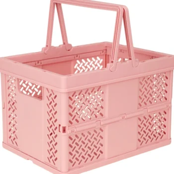 Miny Sisustuskorit-Taitettava Kori Kahvoilla M Roosa