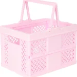 Miny Sisustuskorit-Taitettava Kori Kahvoilla S Vaaleanpunainen