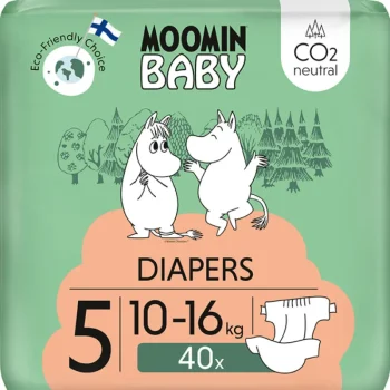 Muumi Baby Vaipat Ja Puhdistuspyyhkeet^Teippivaippa 40 Kpl 5, 10-16 Kg