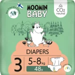 Muumi Baby Vaipat Ja Puhdistuspyyhkeet^Teippivaippa 48 Kpl 3, 5-8 Kg