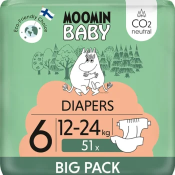 Moomin Baby Vaipat Ja Puhdistuspyyhkeet^Teippivaippa 51 Kpl 6, 12-24 Kg