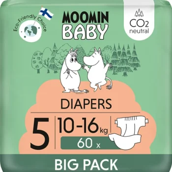 Moomin Baby Vaipat Ja Puhdistuspyyhkeet^Teippivaippa 60 Kpl 5, 10-16 Kg