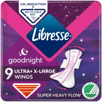 Libresse Intiimihygieniasuojat^Terveysside 9 Kpl Ultra Night Extra Wing