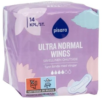 Pisara Intiimihygieniasuojat^Terveysside 14 Kpl Normal Siivekkeillä