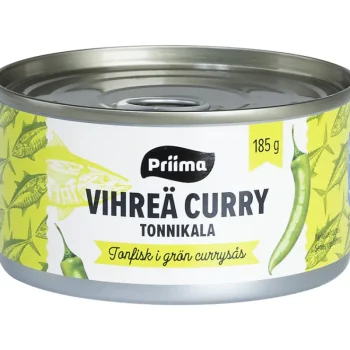 Priima Säilykkeet^Tonnikalahiutale 185 G Vihreässä Currykastikkeessa