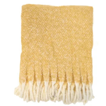Kotikulta Sisustustyynyt Ja Huovat-Torkkupeitto 130 X 170 Cm Fall Kudottu Keltainen