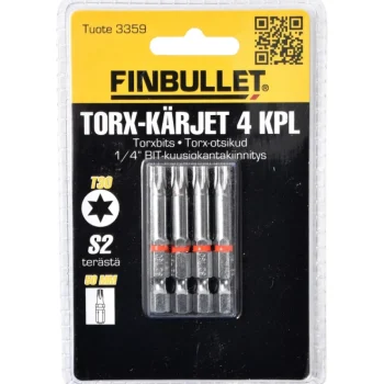 Finbullet Sähkötyökalujen Tarvikkeet-Torx Kärkisarja 4 Kpl 1/4