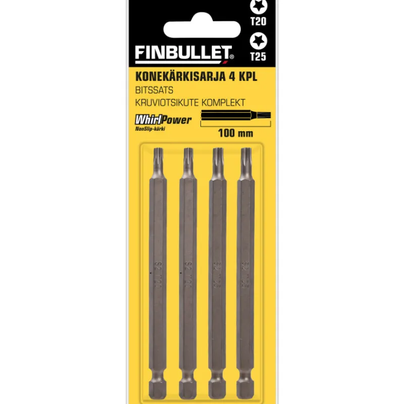 torx-krkisarja-finbullet-t20t2-rBjoYekv-0.webp Finbullet Sähkötyökalujen Tarvikkeet-Torx Kärkisarja T20&T25 100 Mm 4-os