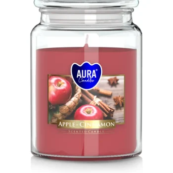 Bispol Kynttilänjalat Ja Kynttilät-Tuoksukynttilä Omena-kaneli Lasipurkissa