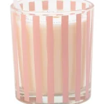 Miny Kynttilänjalat Ja Kynttilät-Tuoksukynttilä Pioni Raita Pinkki