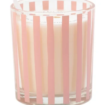 Miny Kynttilänjalat Ja Kynttilät-Tuoksukynttilä Pioni Raita Pinkki