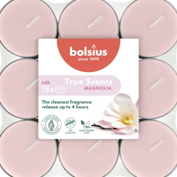 Bolsius Kynttilänjalat Ja Kynttilät-Tuoksulämpökynttilä 18 Kpl Magnolia
