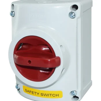 Famatel Sähköasennustarvikkeet-Turvakytkin 16A 3-napainen, Edestä Pyöräytettävä