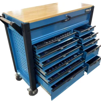 Timco Hyllyjärjestelmät-Työkaluvaunu 12ltk 275-os Työkaluilla Puutaso
