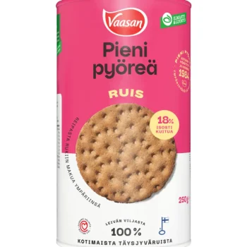 Vaasan Näkkileivät Ja Hapankorput^Täysjyvänäkkileipä 250 G Pieni Pyöreä Ruis