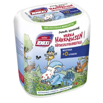 Jenkki Purukumit^Täysksylitolipastilli 45 G Herra Hakkarainen Mustikka + D-vitamiini