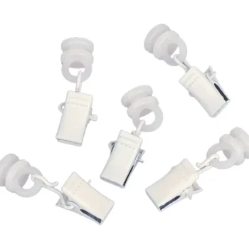 Kotikulta Verhot Ja Verhotarvikkeet-U-verhokiskon Pyöröliuku 20 Kpl Nipistimellä Valkoinen