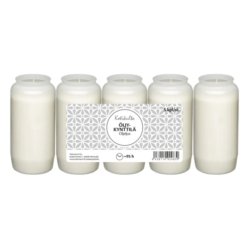 u00d6ljykynttil-5-kpl-95-h-val-iMbQHSsV-0.webp Kotikulta Kynttilänjalat Ja Kynttilät-u00d6ljykynttilä 5 Kpl 95 H Valkoinen