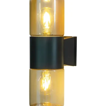 Aneta Lighting Ulkovalaisimet-Ulkoseinävalaisin Lysekil 2-osainen, Musta/meripihka