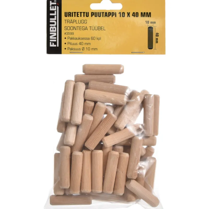 uritettu-puutappi-finbullet-10-RyvhCrQE-0.webp Finbullet Pienrauta-Uritettu Puutappi 10 X 40 Mm 60 Kpl