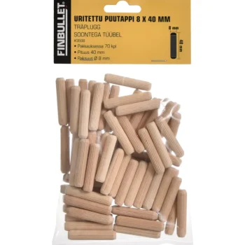 Finbullet Pienrauta-Uritettu Puutappi 8 X 40 Mm 70 Kpl