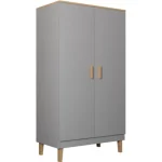 Kocot Huonekalut-Vaatekaappi 184 X 100 Cm Denver Harmaa/beige