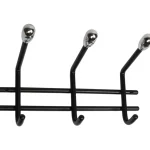 Pisla Ripustus-Vaatenaulakko 3 Koukkua, Musta Teräs/kromi