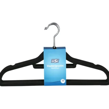 Iisi Vaatehuolto Ja -säilytys^Vaateripustin Samettinen, Musta, 10 Kpl