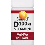 Sana Sol Terveysravinteet Ja -valmisteet^Vahva D-vitamiini 100 u00b5g 120 Kpl