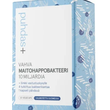 Puhdas+ Terveysravinteet Ja -valmisteet^Vahva Maitohappobakteeri 20 Kaps 10 Miljardia
